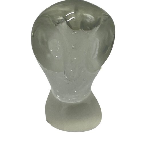 glass owl figurine clear frosted eyes base 4" tall 1.75" base blown glass READ - Picture 5 of 5